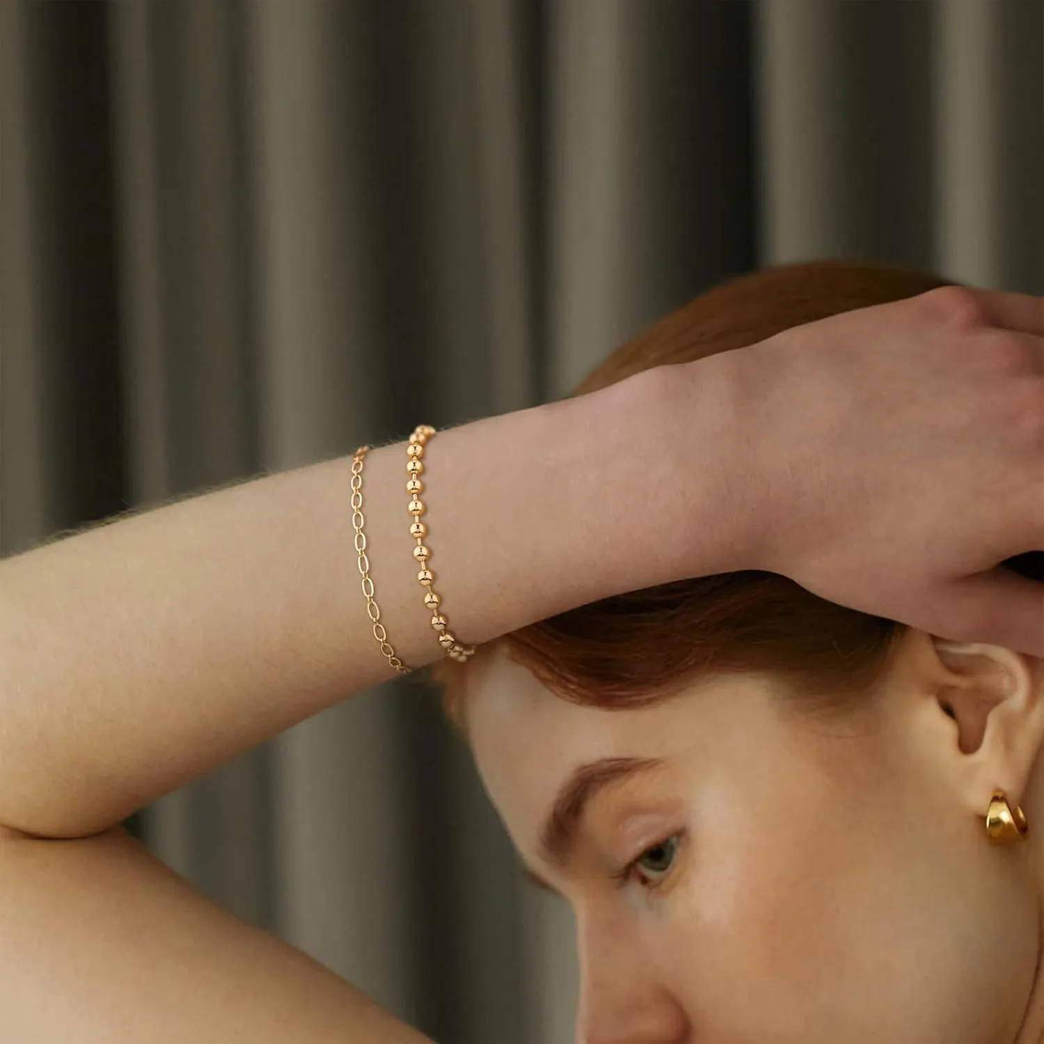 Bracelet for Women Gold Layered Set 14K Gold Filled Stackable Bracelets Trendy Figaro Satellite Chain Cuban Link Minimalist Dainty Bracelet Tennis Bracelet Jewelry