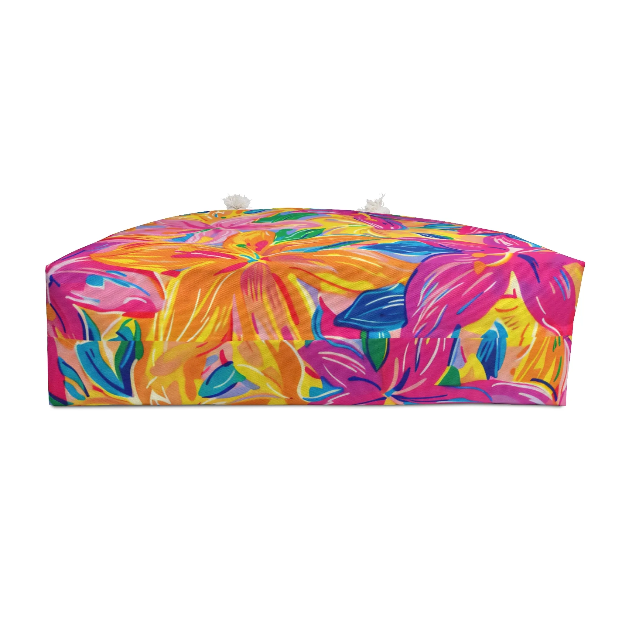 Bright Tropical Preppy Print  Beach Bag