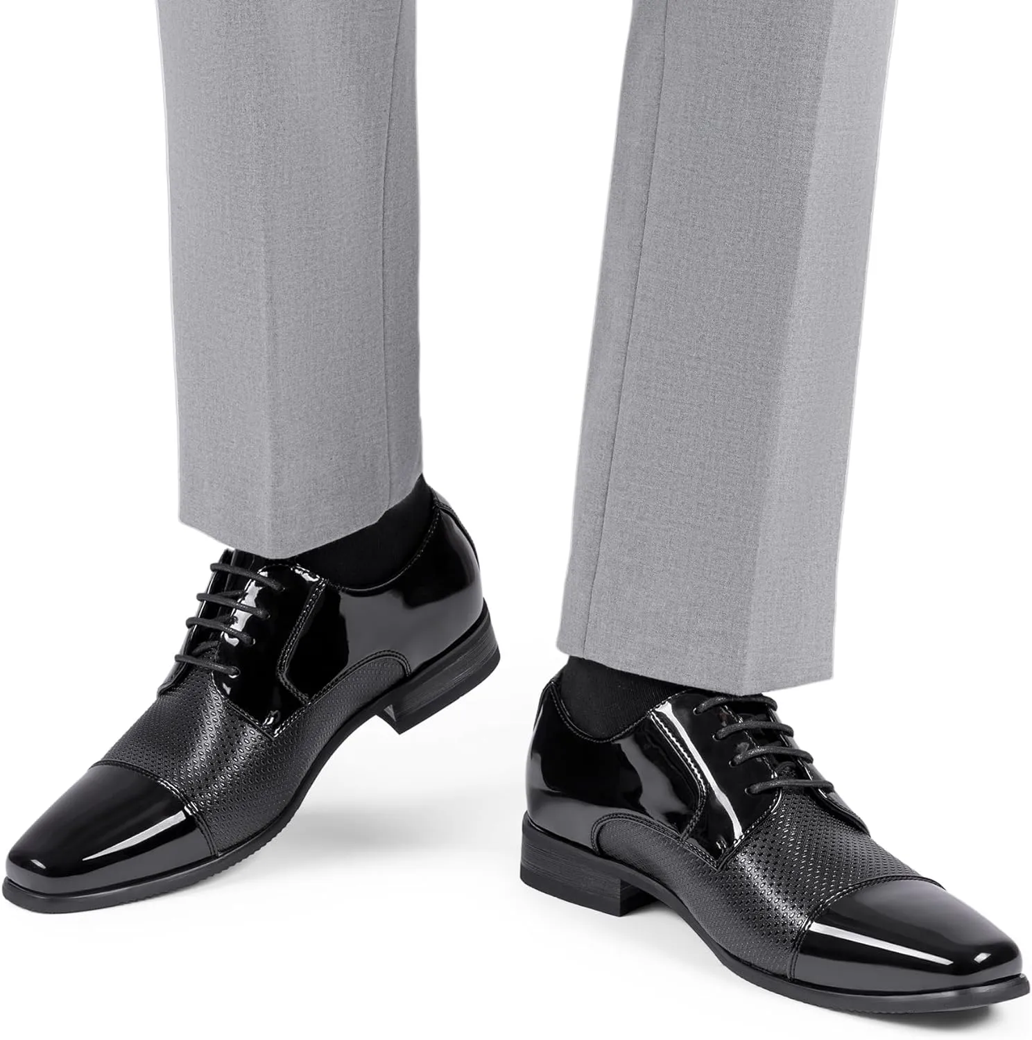 Bruno Marc Men's Patent Tuxedo Dress Shoes Classic Lace-up Formal Oxfords