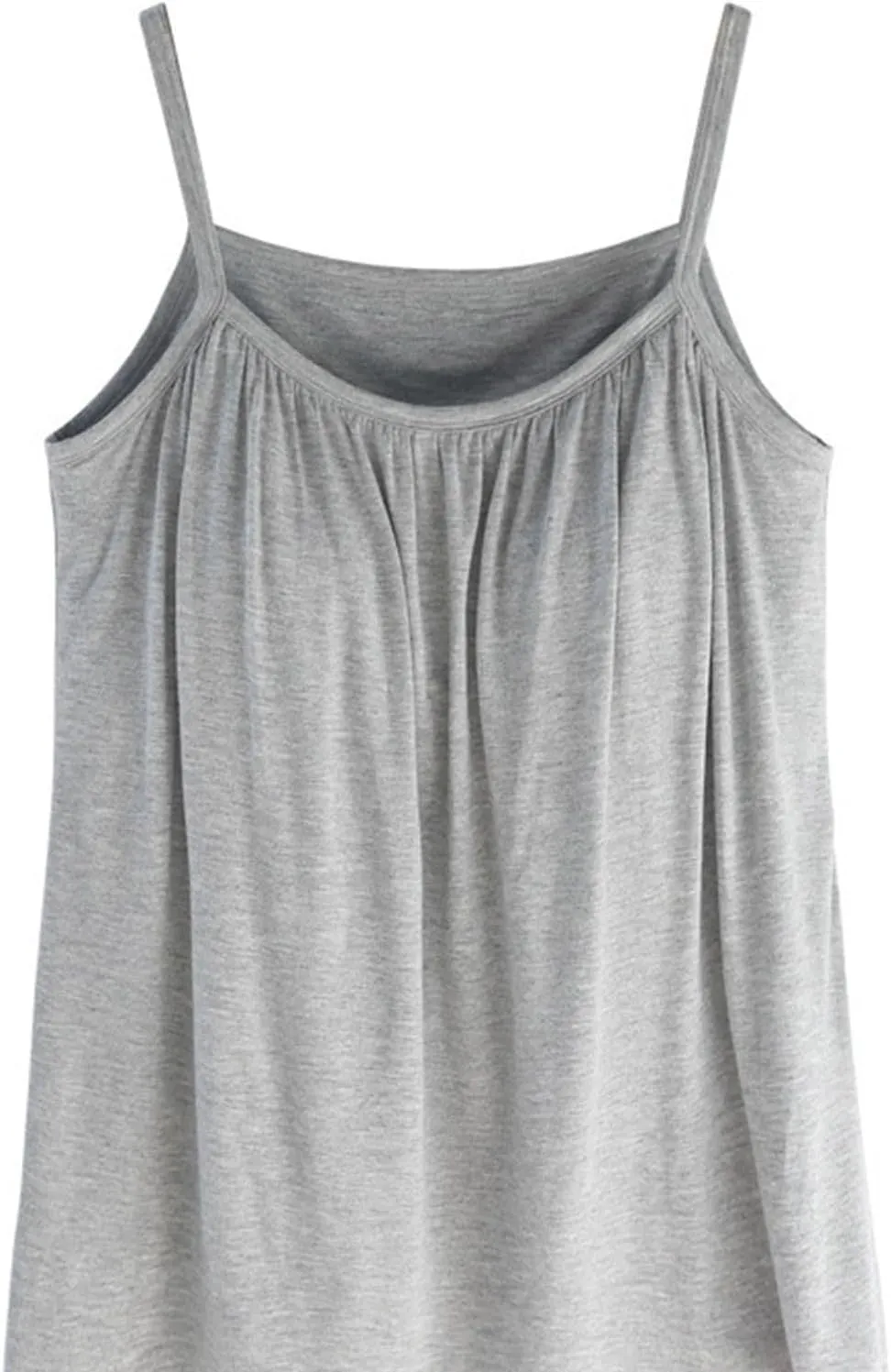 Camisole for Women Built in Bra Tank Tops Plus Size Flowy Cami Adjustable Spaghetti Strap Tanks Pleated Loose Vest