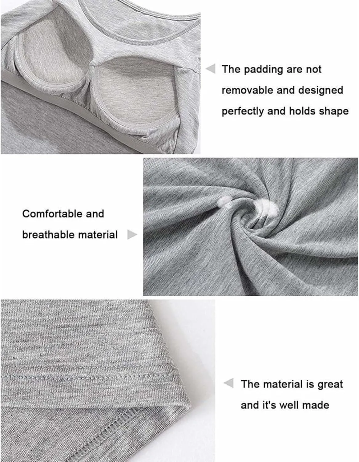Camisole Tops for Women Built in Bra Plus Size Scoop Neck Cotton Spaghetti Strap Tank Top Casual Basic Cami Tank Tops