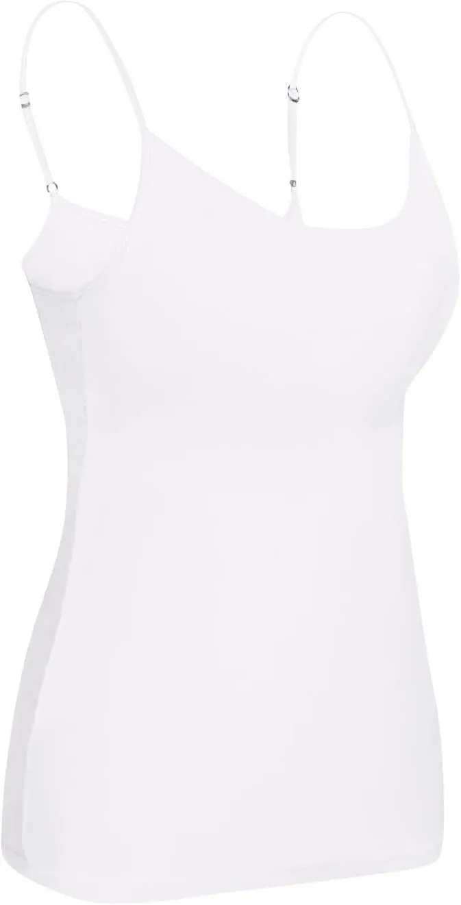 Camisole Tops for Women Built in Bra Plus Size Scoop Neck Cotton Spaghetti Strap Tank Top Casual Basic Cami Tank Tops
