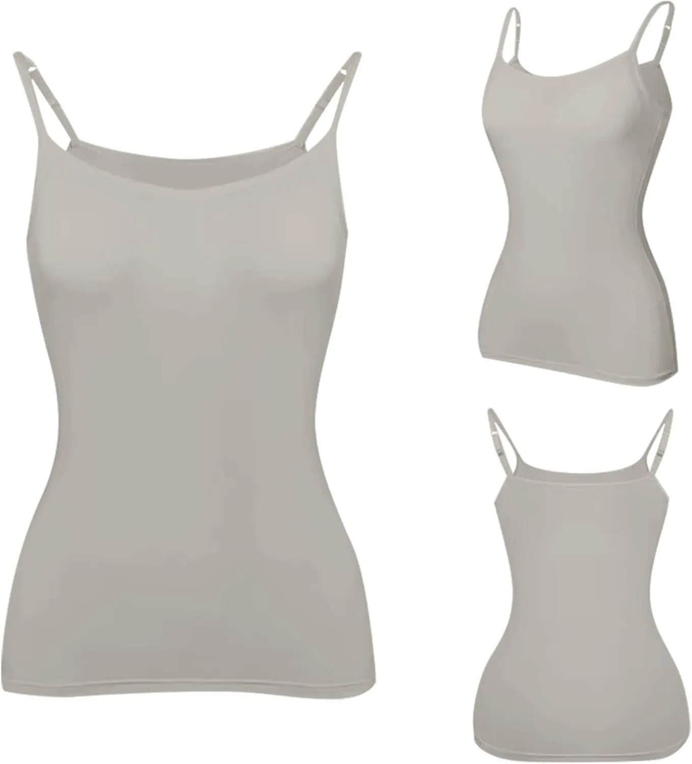 Camisole Tops for Women Built in Bra Plus Size Scoop Neck Cotton Spaghetti Strap Tank Top Casual Basic Cami Tank Tops