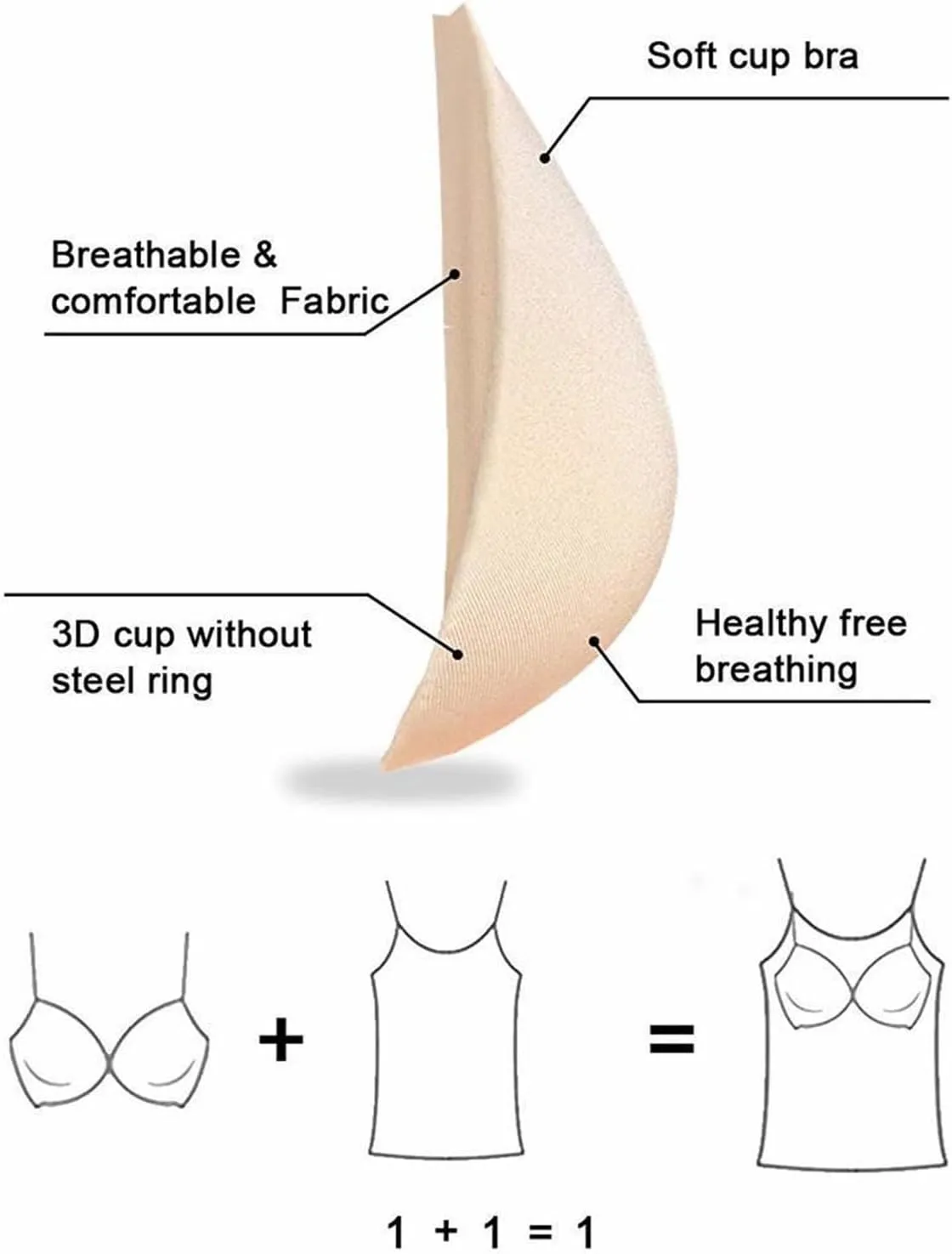 Camisole Tops for Women Built in Bra Plus Size Scoop Neck Cotton Spaghetti Strap Tank Top Casual Basic Cami Tank Tops