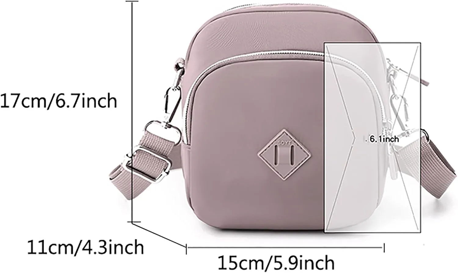 Casual Nylon Floral Shoulder Bag For Women Crossbody Bag Messenger Bags Sport Fanny Pack Shoulder Bags (Grey, One Size)