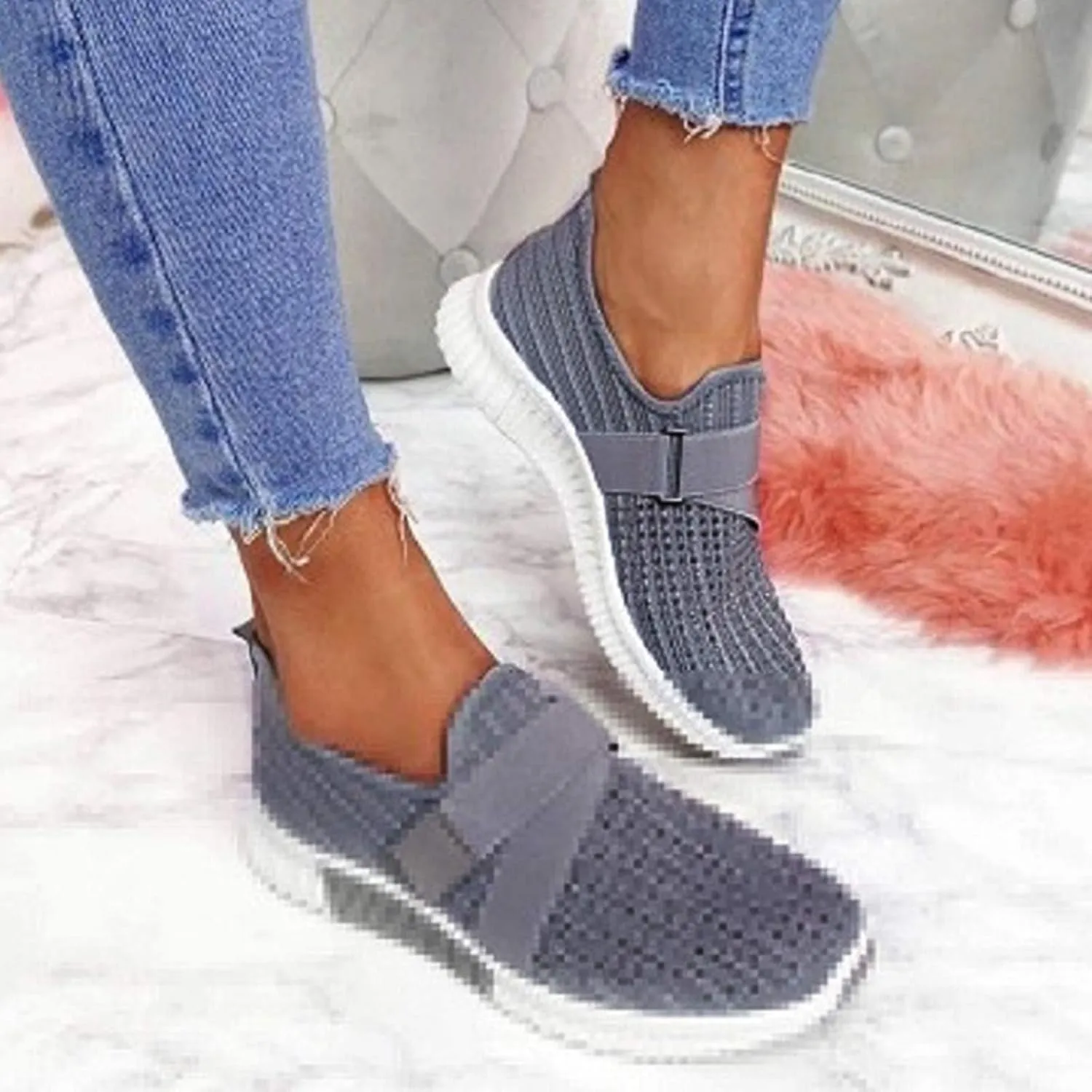 Cathalem Gym Shoes for Women Workout Memory Foam Walking Shoes Running Classic Slip On Athletic Tennis Sneakers
