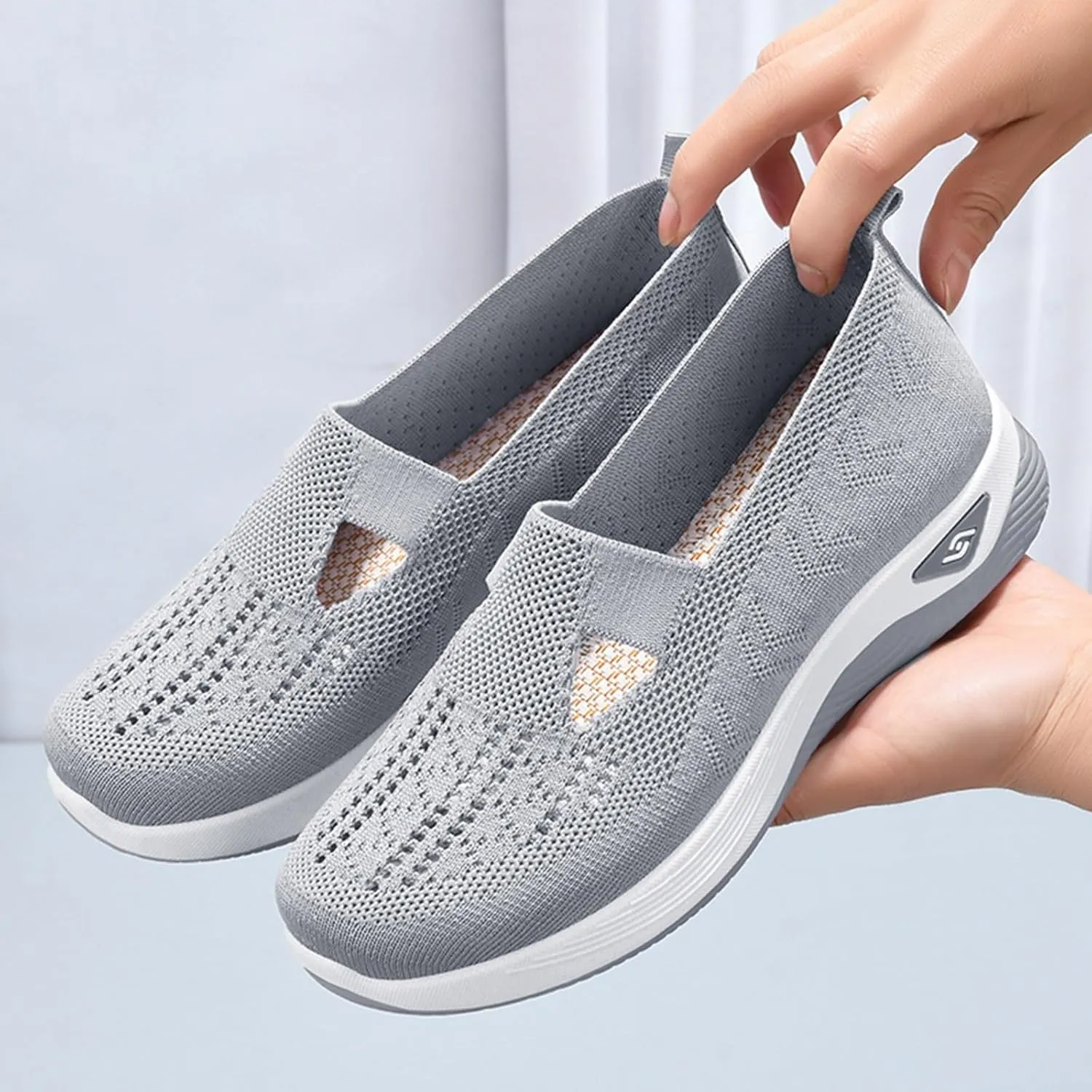 Cathalem Orthopedic Shoes for Women Walking Slip on Diabetic Foam Shoes Hands Free Slip in Sneakers Arch Support