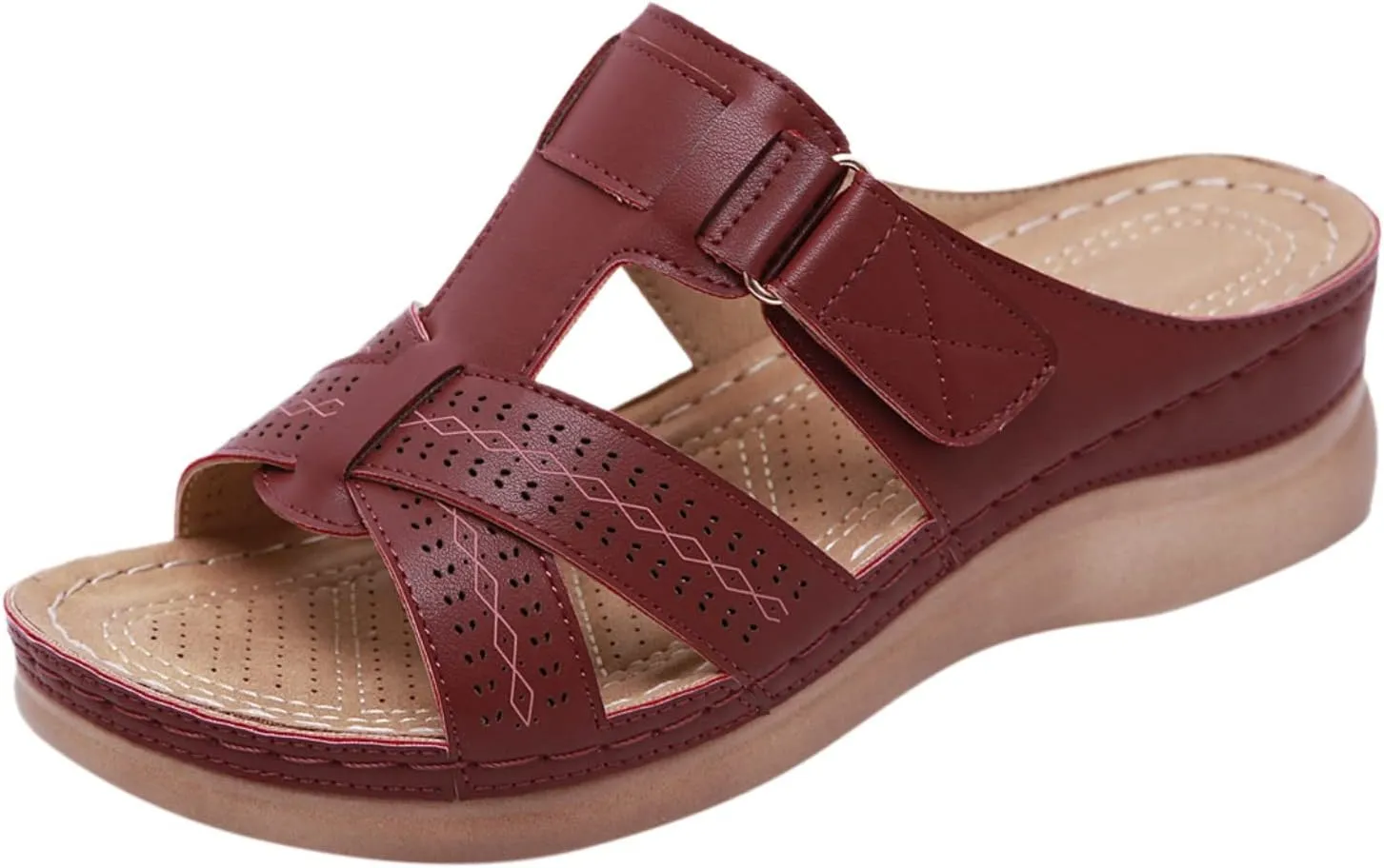 Cathalem Sandals Women Comfortable Orthopedic Wedge Sandalias Women Slip on Platform Sandals