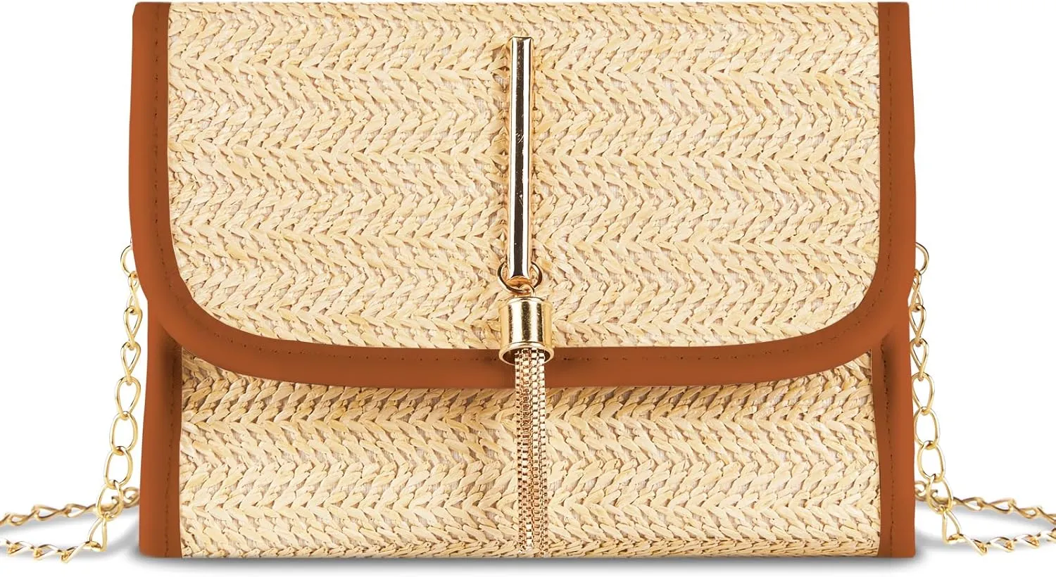 CHARMORE Crossbody Bag for Women Small Straw Beach Shoulder Bag Stylish Woven Bags Travel Handbags
