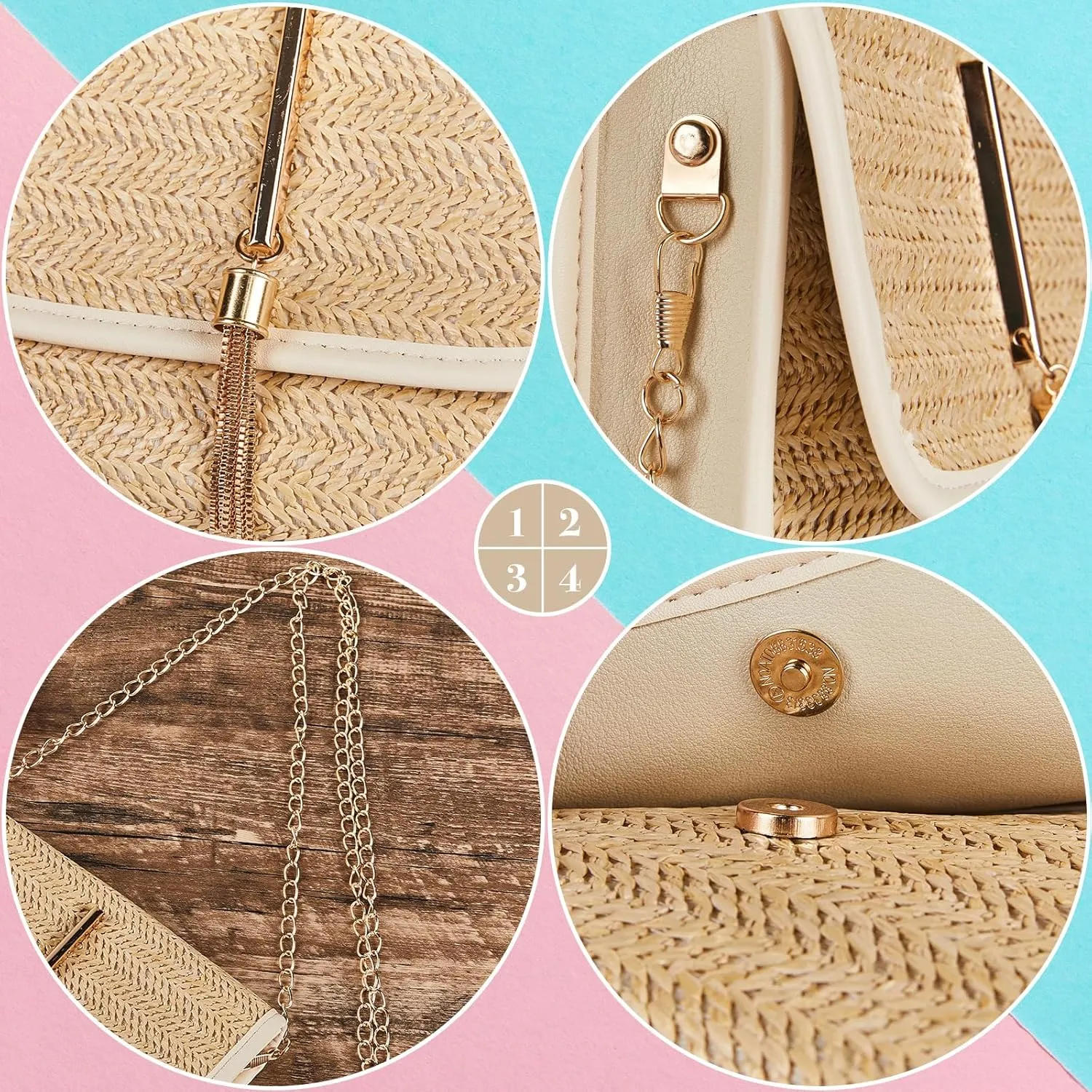 CHARMORE Crossbody Bag for Women Small Straw Beach Shoulder Bag Stylish Woven Bags Travel Handbags