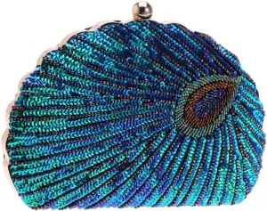 Chic Rhinestone Evening Bag Women's Sequin Clutch Purse Boho Iridescent Bag for Banquet and Polyester
