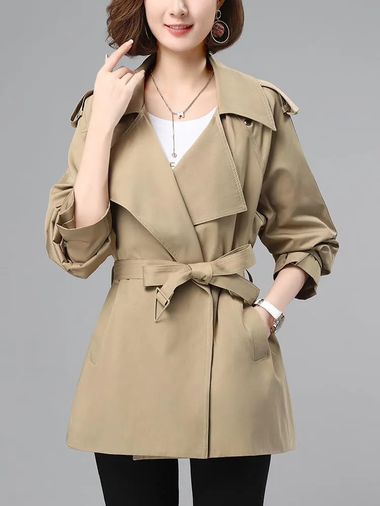 CHONG FENG XIA Women's Spring and Autumn Trench Coat Thin Coat