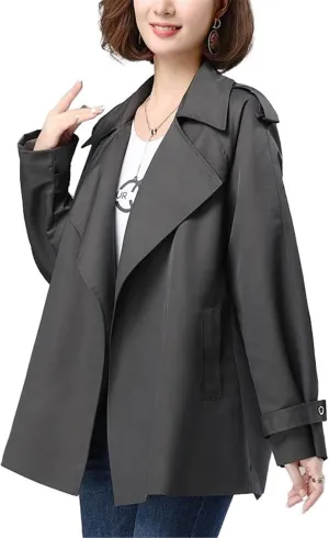 CHONG FENG XIA Women's Spring and Autumn Trench Coat Thin Coat