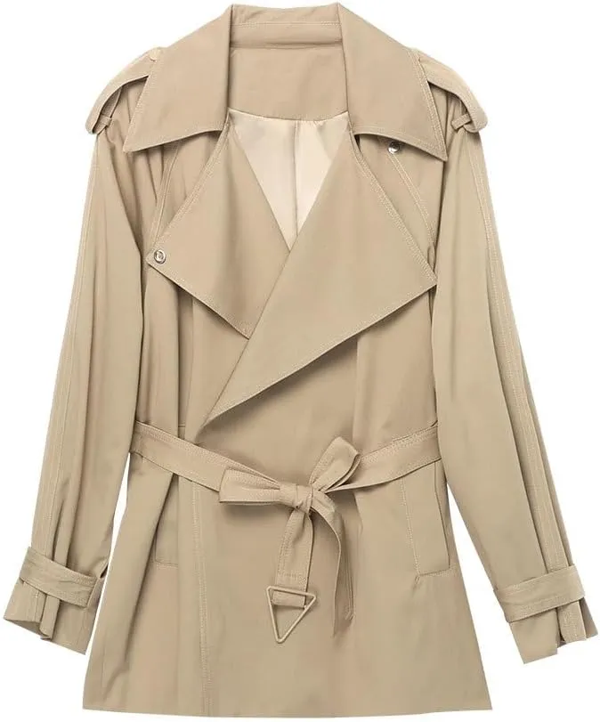 CHONG FENG XIA Women's Spring and Autumn Trench Coat Thin Coat