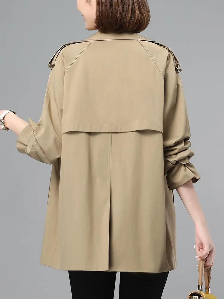 CHONG FENG XIA Women's Spring and Autumn Trench Coat Thin Coat