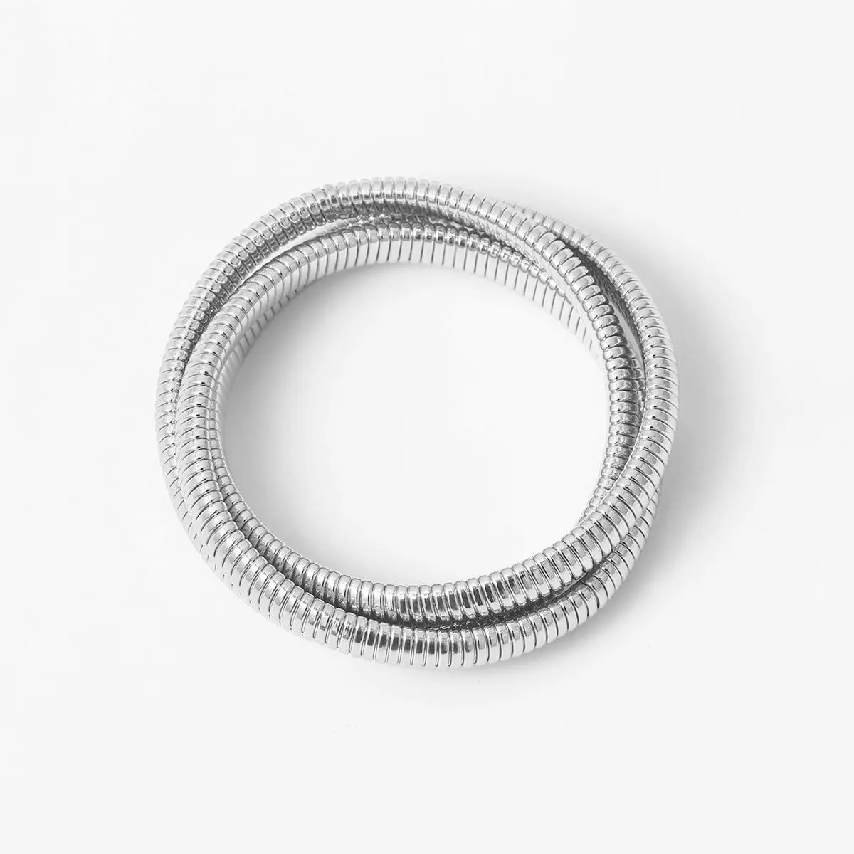 Chunky Bangle Bracelets Coil Stackable Snake Chain Bracelet Interlocking Layered Wrap Bangle Bracelets
