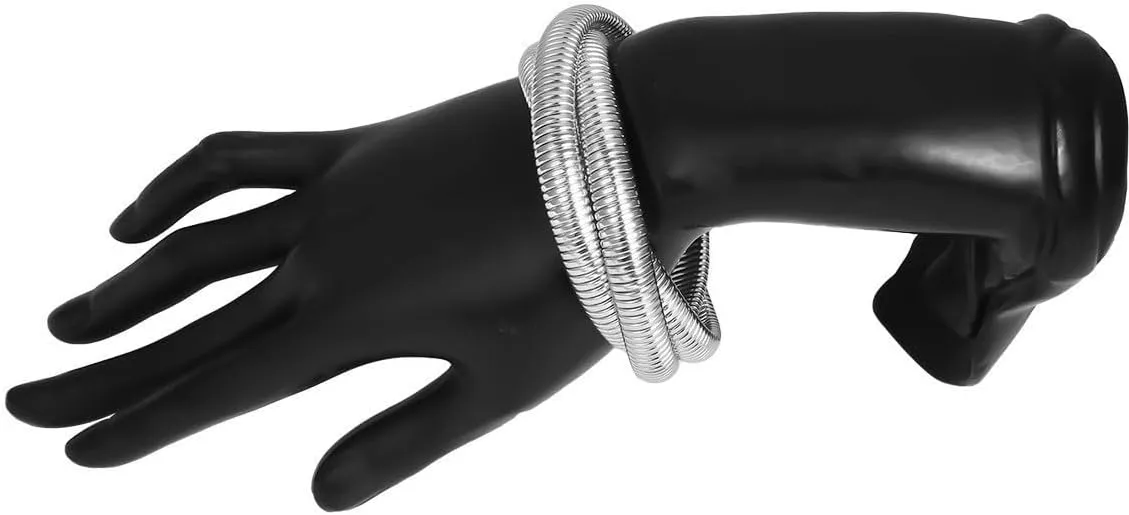 Chunky Bangle Bracelets Coil Stackable Snake Chain Bracelet Interlocking Layered Wrap Bangle Bracelets