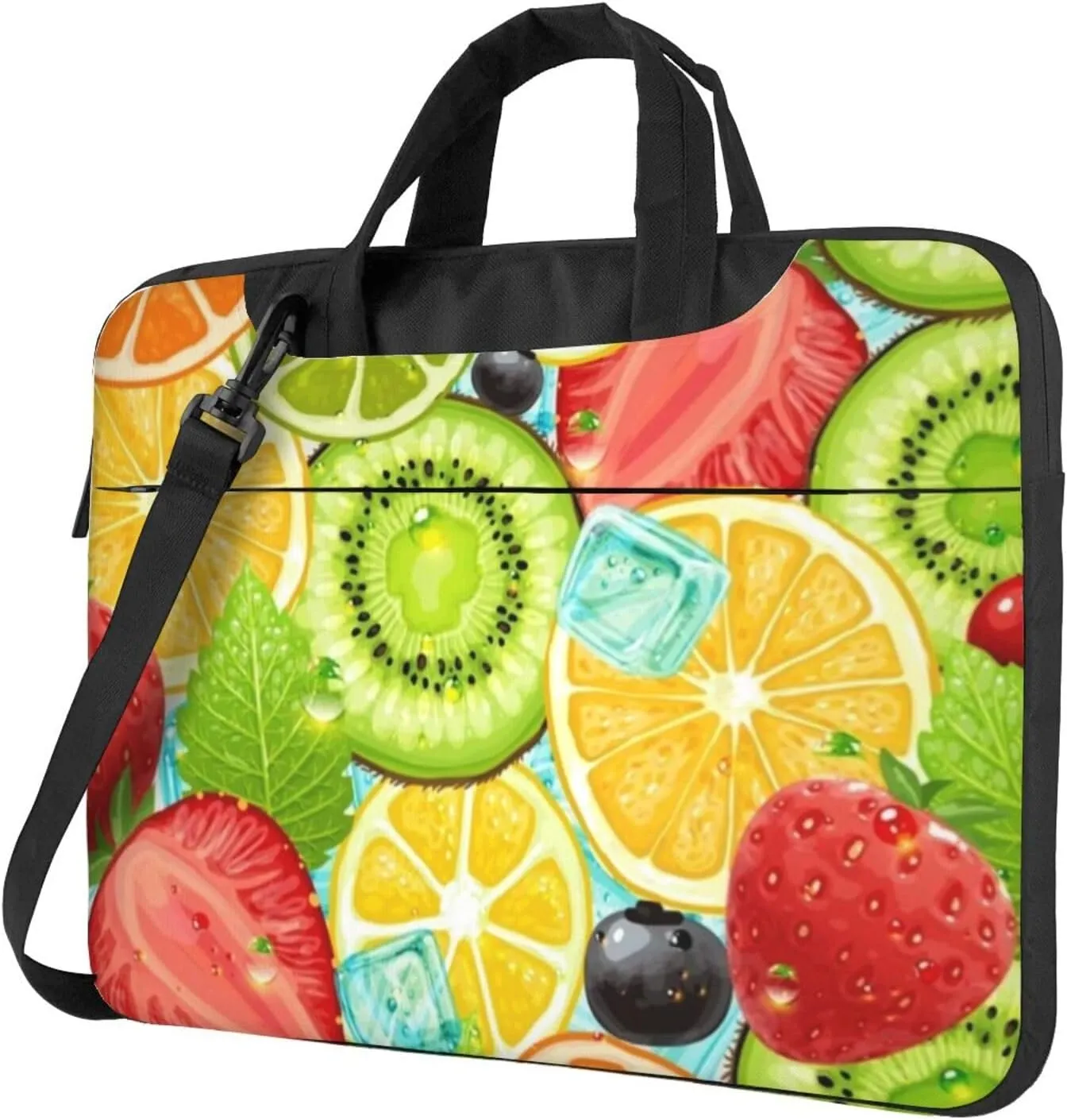 Citrus Fruits Pattern Practical 13-15.6 Inch Laptop Bag For Man And Women, Computer Messenger Bag, Trendy Shoulder Strap Design