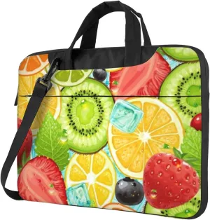 Citrus Fruits Pattern Practical 13-15.6 Inch Laptop Bag For Man And Women, Computer Messenger Bag, Trendy Shoulder Strap Design