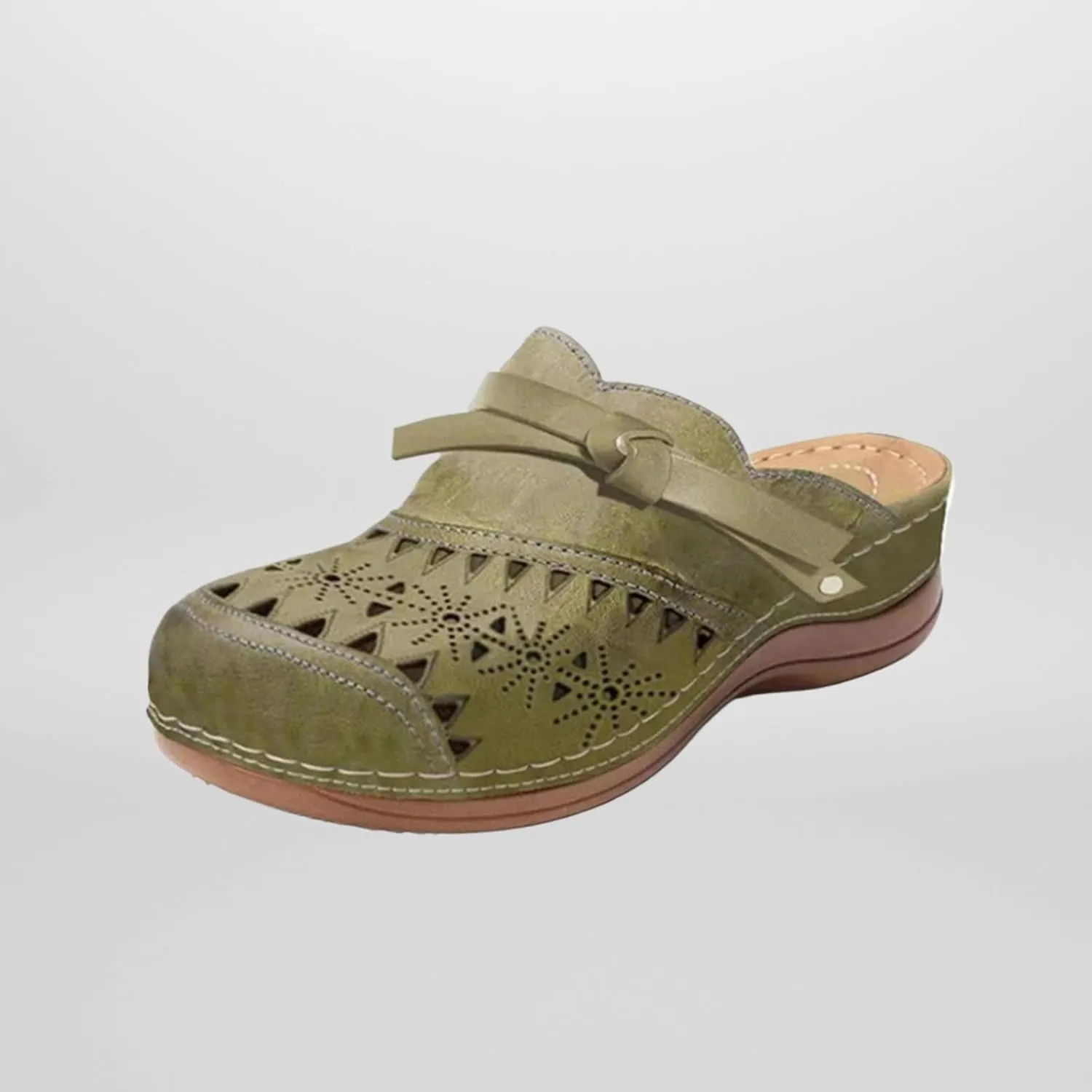 Clogs for Women Wide Width Wedge Sandals Arch Support Hollow Out Closed Toe Slip On Mules Shoes Breathable Cute Platform Beach Slippers