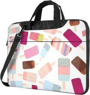 Colored Ice Cream Practical 13-15.6 Inch Laptop Bag For Man And Women, Computer Messenger Bag, Trendy Shoulder Strap Design