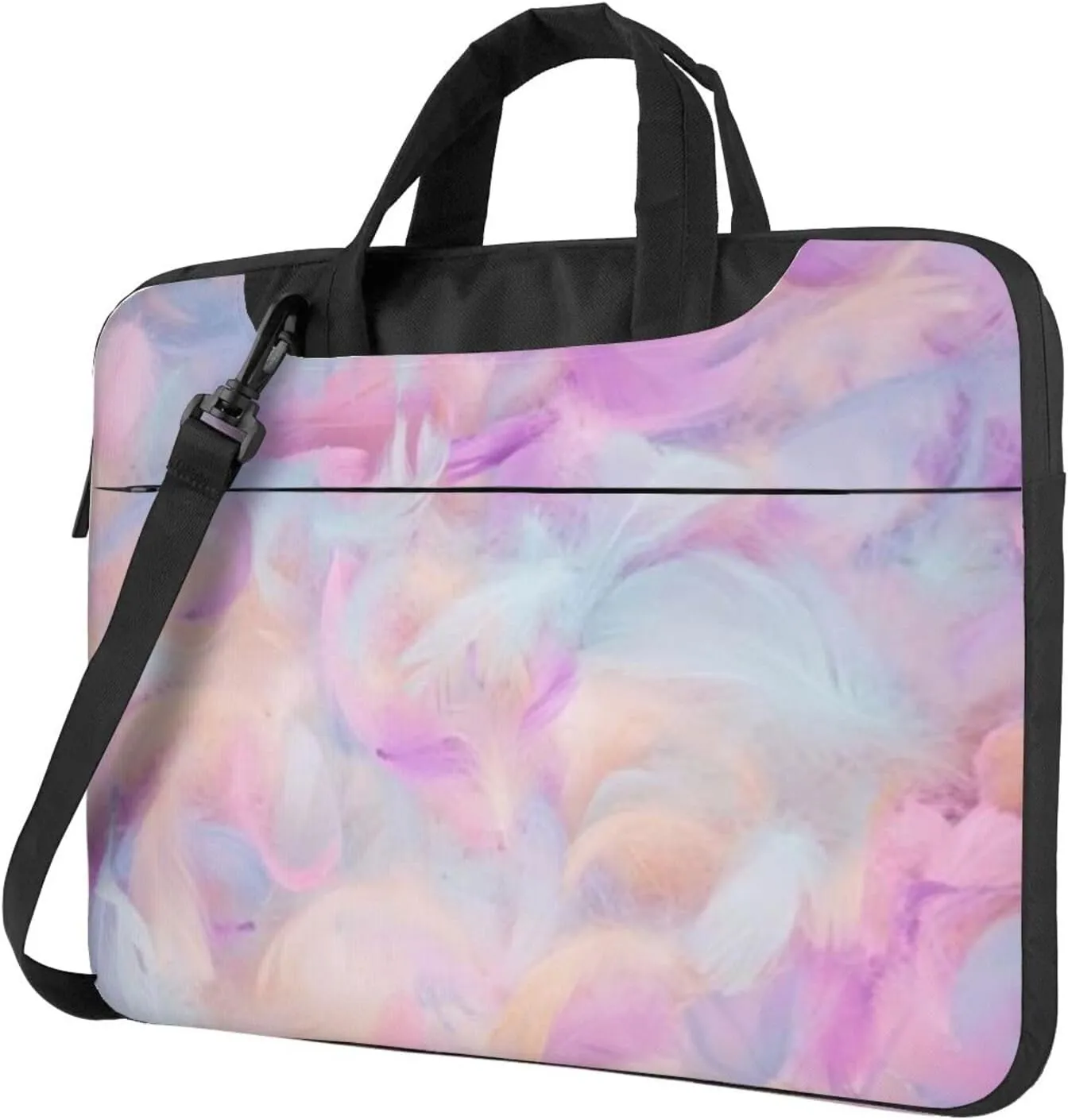 Colorful Feather Practical 13-15.6 Inch Laptop Bag For Man And Women, Computer Messenger Bag, Trendy Shoulder Strap Design