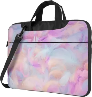 Colorful Feather Practical 13-15.6 Inch Laptop Bag For Man And Women, Computer Messenger Bag, Trendy Shoulder Strap Design