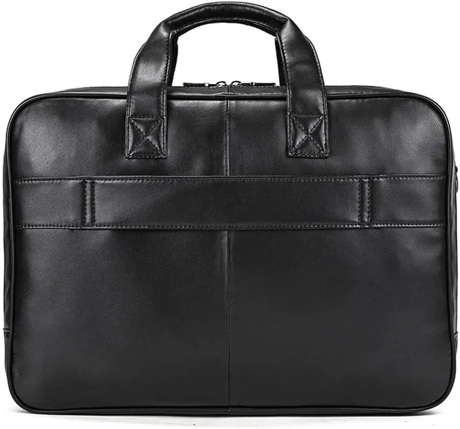 Computer Messenger Bag Men's Professional Laptop Satchel Briefcase Office Commute Leather Weekender Overnight Bag