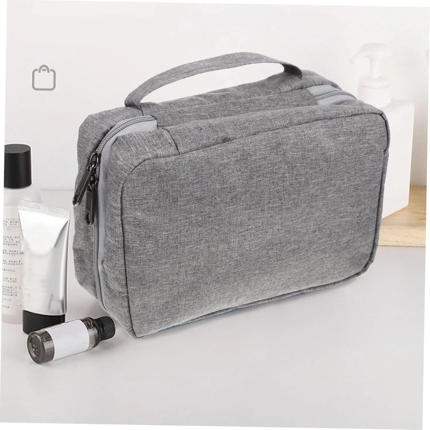 Convenient Makeup Bag Travel Cosmetic Bag Zipper Bag Stylish Hanging Pouch for Men Sturdy Polyester