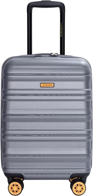 Convenient Travel with Carry On Luggage, Airline 18.5" Hard Shell Suitcase with 360 Spinner Wheels, Dark Grey