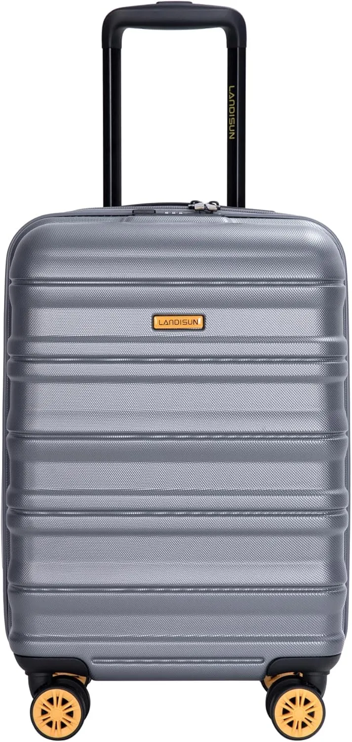 Convenient Travel with Carry On Luggage, Airline 18.5" Hard Shell Suitcase with 360 Spinner Wheels, Dark Grey