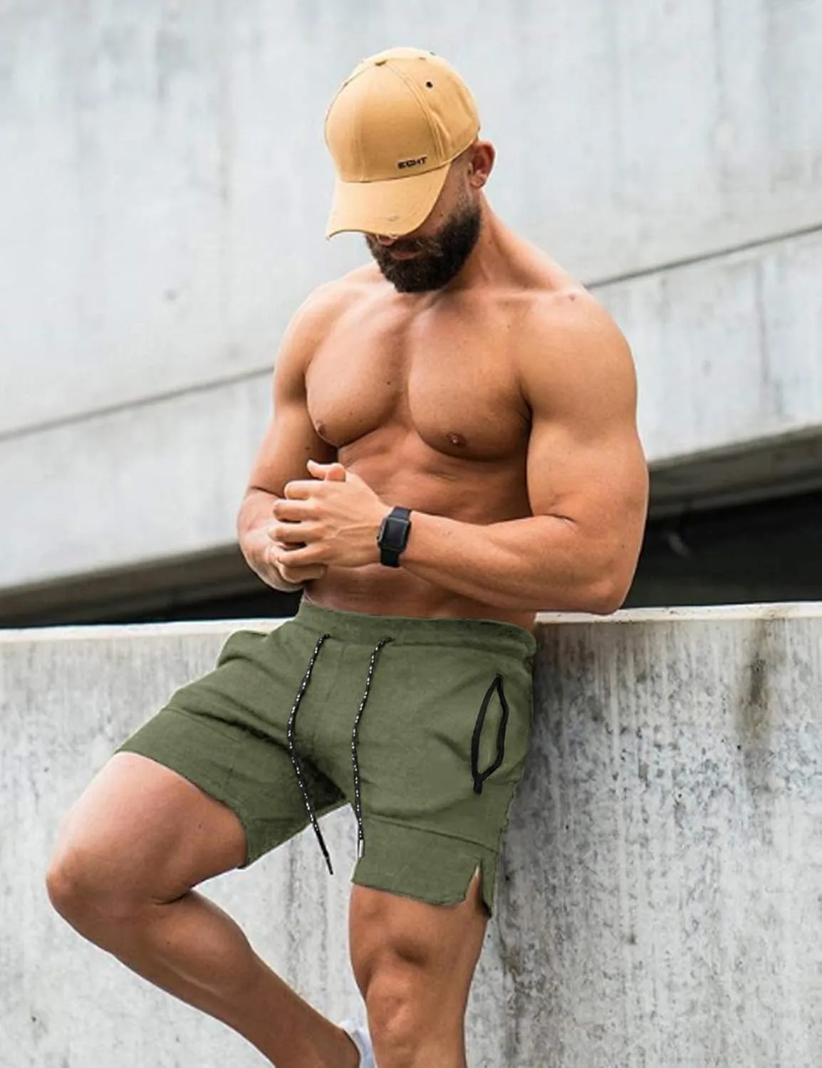 COOFANDY Men's Gym Workout Shorts Athletic Training Shorts Fitted Weightlifting Bodybuilding Shorts with Zipper Pockets