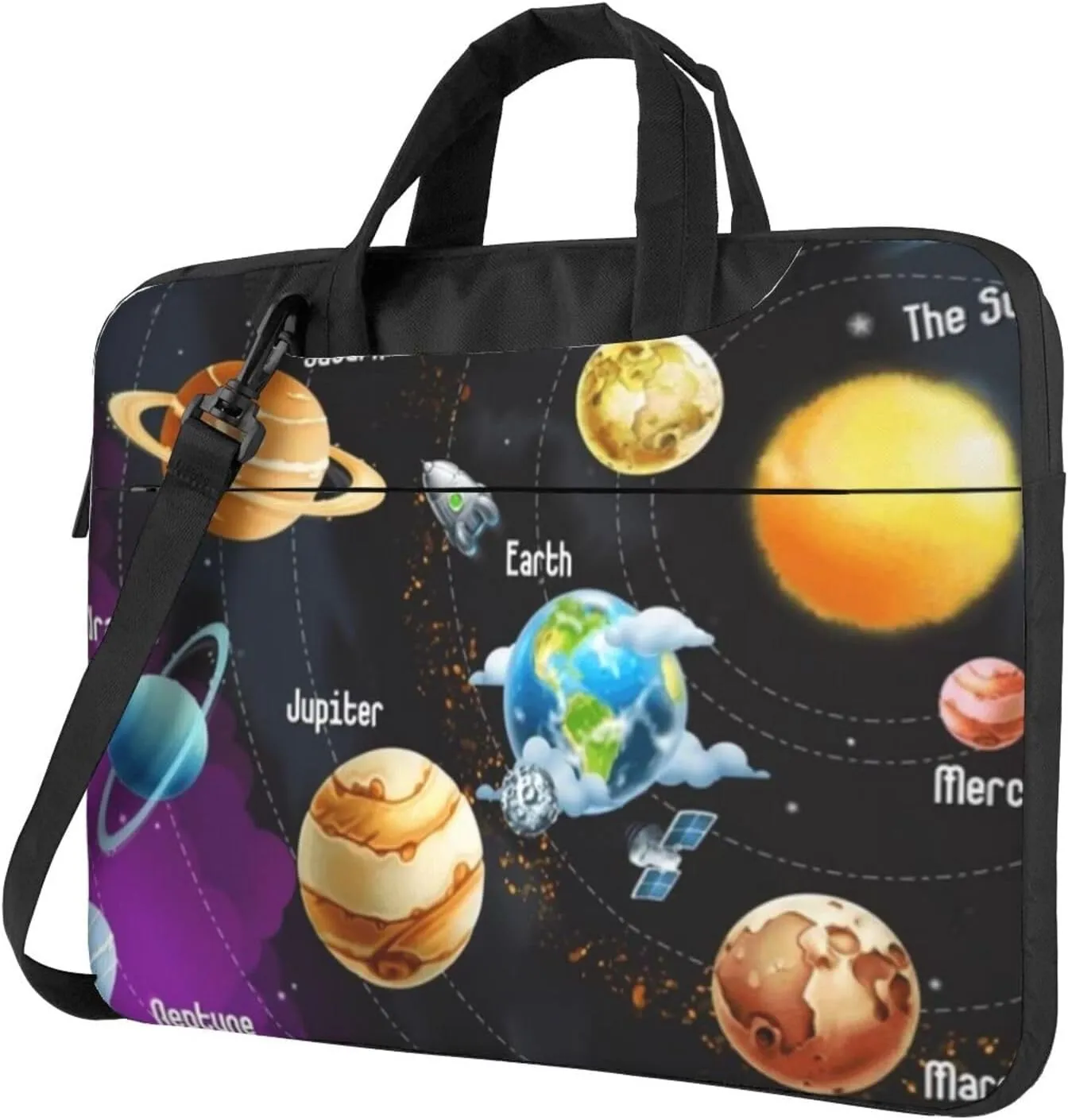 Cool Planet Galaxy Practical 13-15.6 Inch Laptop Bag For Man And Women, Computer Messenger Bag, Trendy Shoulder Strap Design
