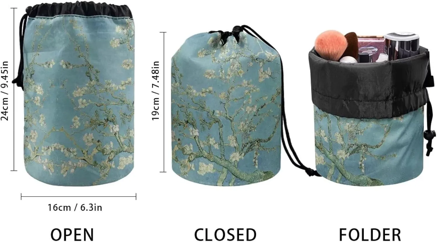 Cosmetic Bag Makeup Bag for Women - Makeup Travel Case, Elegant and Convenient for Travel Essentials Blue