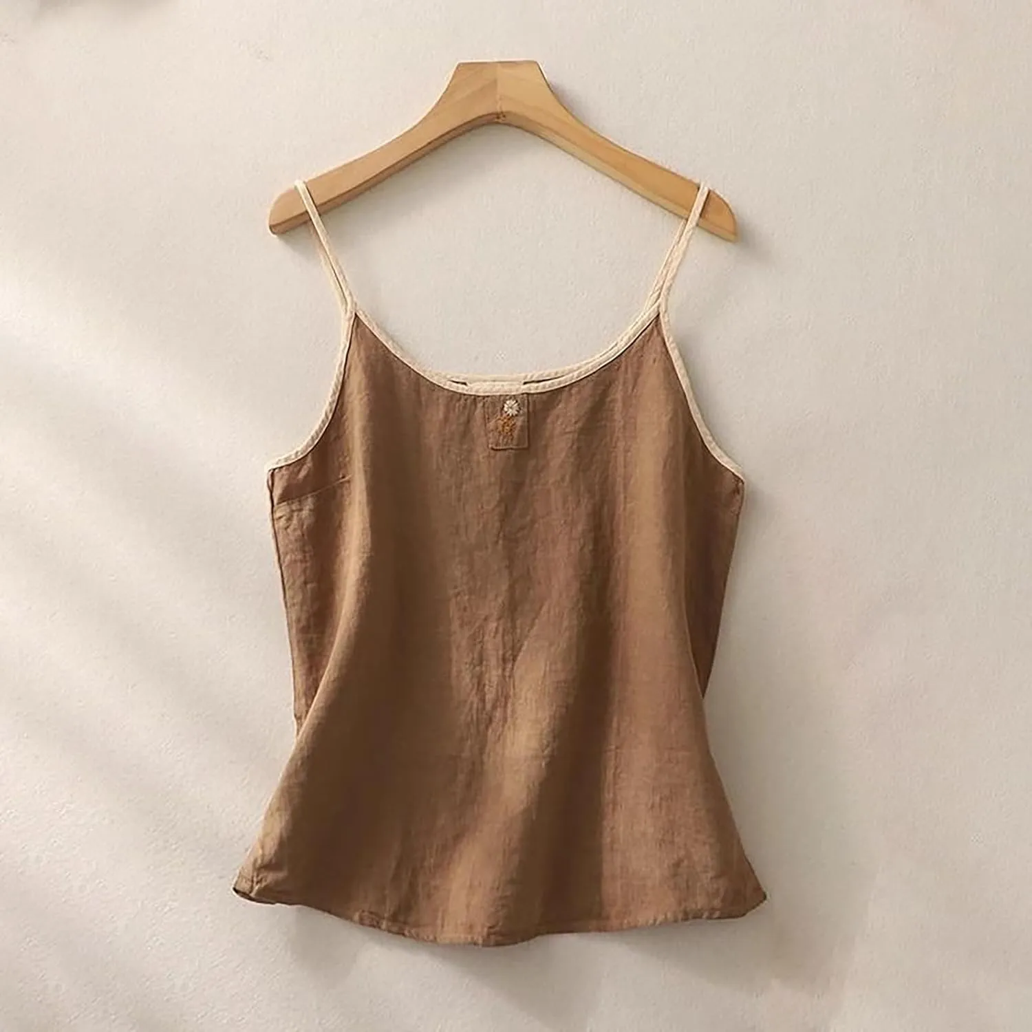 Cotton Linen Tank Tops for Women Loose Fit Sleeveless Button Tee Shirts Summer Casual Flowy Blouses Tunic Tops