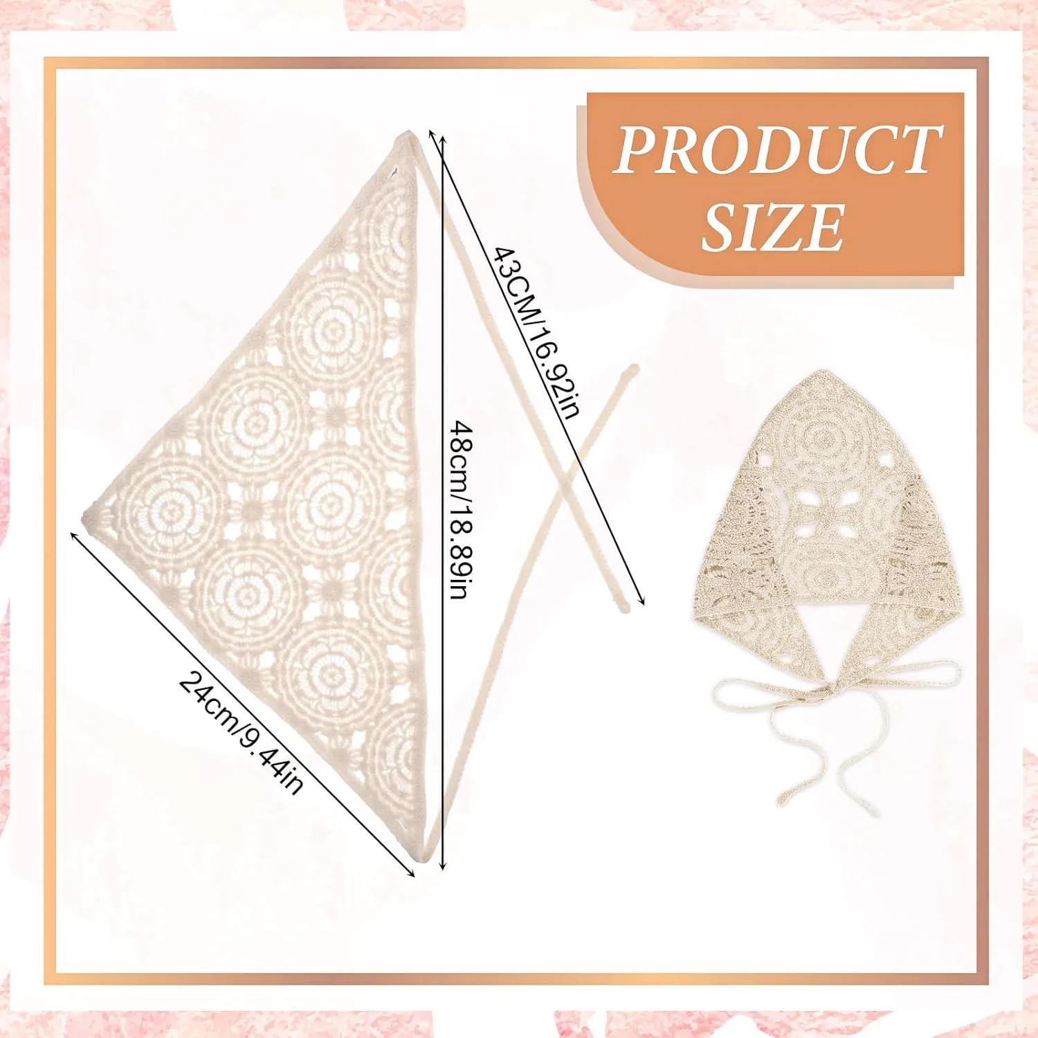 Crochet Bandanas Headbands Head Scarf Hair Accessories for Women Girls Knitted Floral Hair Styling Festival Decor