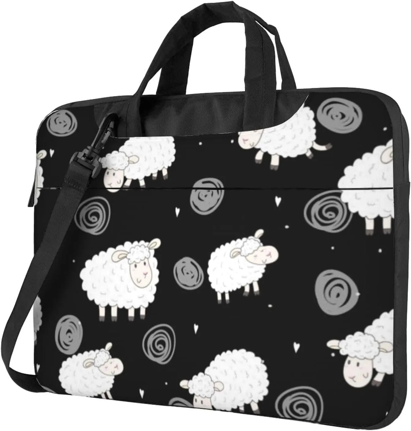 Cute Animal Sheep Practical 13-15.6 Inch Laptop Bag For Man And Women, Computer Messenger Bag, Trendy Shoulder Strap Design