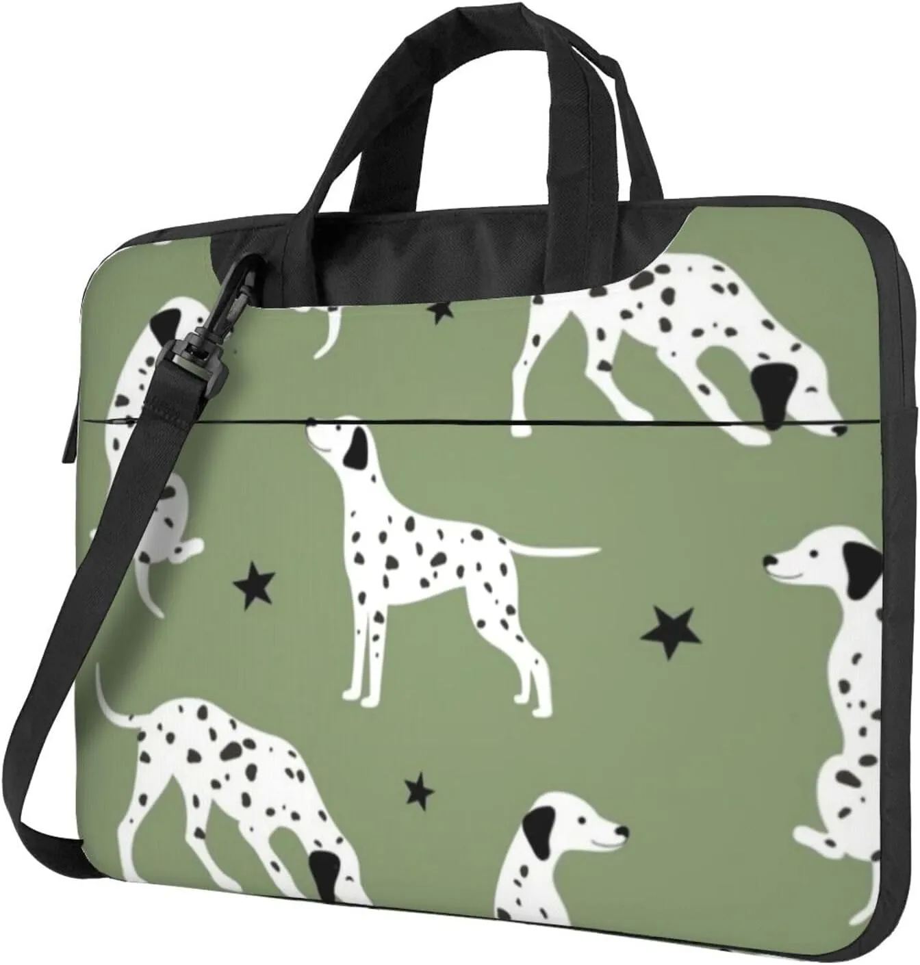 Cute Dalmatian Practical 13-15.6 Inch Laptop Bag For Man And Women, Computer Messenger Bag, Trendy Shoulder Strap Design