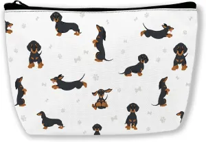 Dachshund Dog Paws Makeup Bag Cosmetic Bag for Women Girls,Portable Makeup Bags Travel Toiletry Bag Organizer