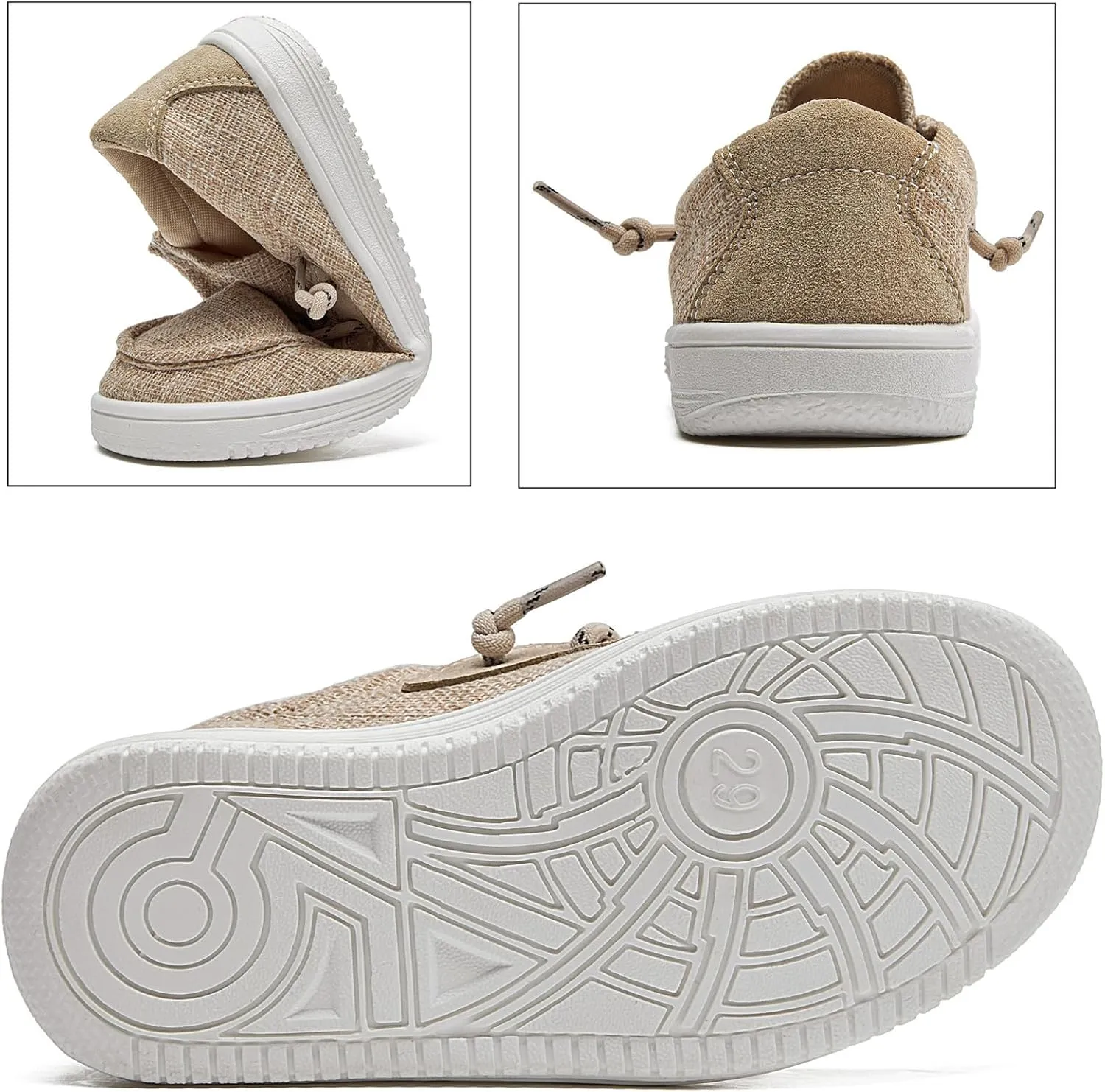 DADAWEN Boys Girls Slip-On Casual Boat Shoes School Dress Shoes Comfortable Lightweight Lace Up Loafers (Toddler/Little Kid/Big Kid)