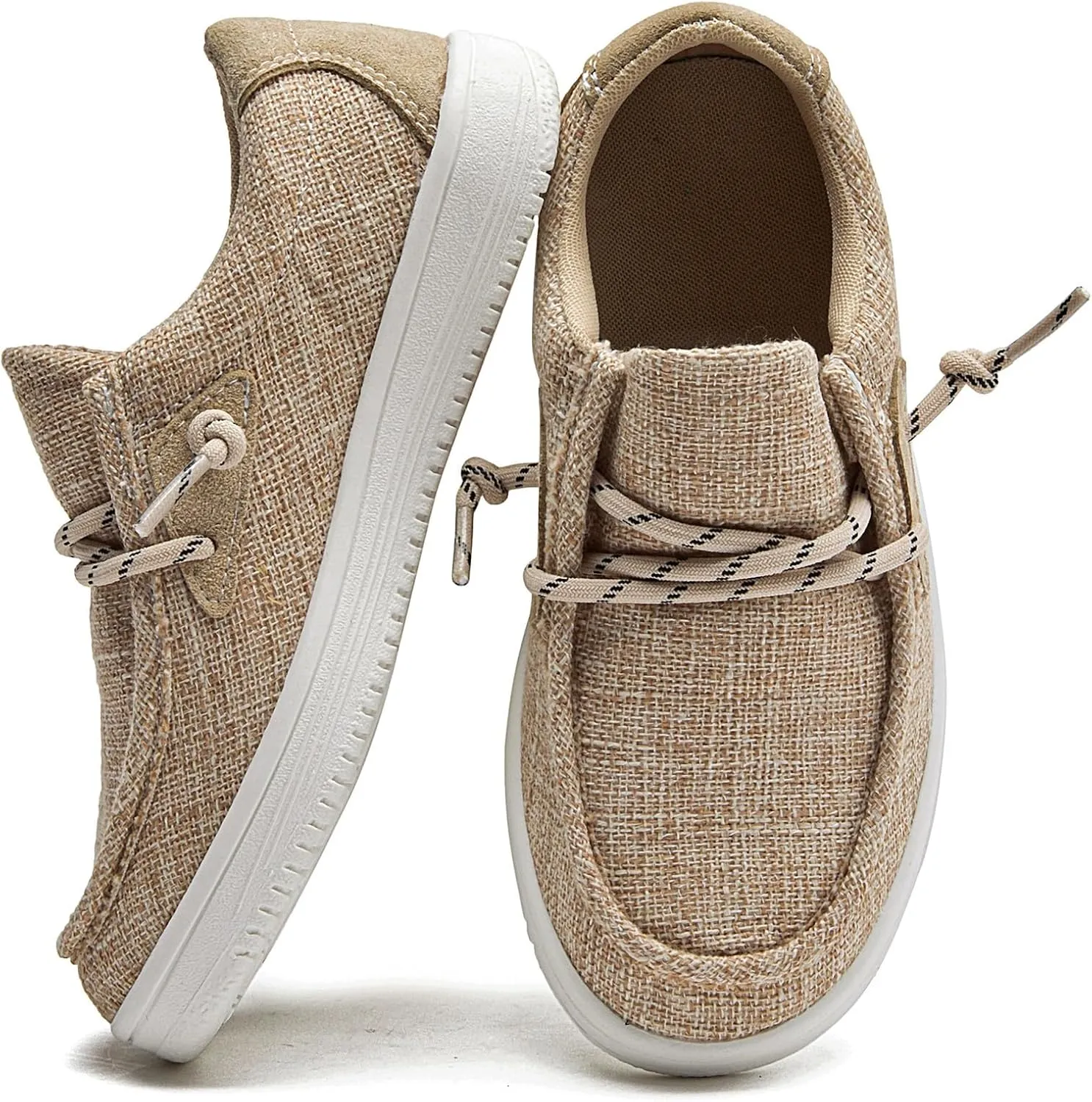 DADAWEN Boys Girls Slip-On Casual Boat Shoes School Dress Shoes Comfortable Lightweight Lace Up Loafers (Toddler/Little Kid/Big Kid)