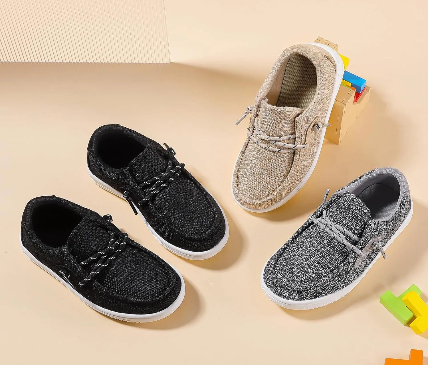 DADAWEN Boys Girls Slip-On Casual Boat Shoes School Dress Shoes Comfortable Lightweight Lace Up Loafers (Toddler/Little Kid/Big Kid)