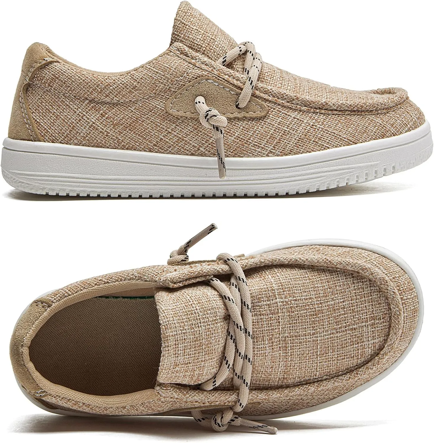 DADAWEN Boys Girls Slip-On Casual Boat Shoes School Dress Shoes Comfortable Lightweight Lace Up Loafers (Toddler/Little Kid/Big Kid)