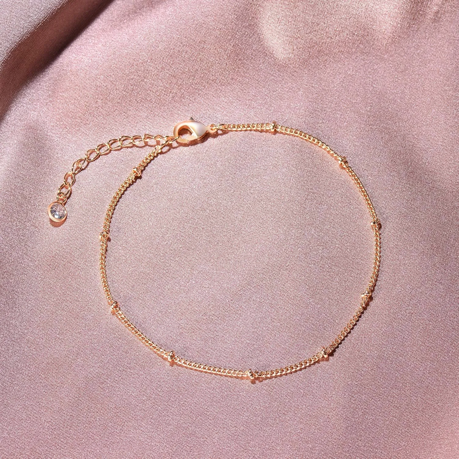 Dainty Layered Gold Chain Bracelet for Women 14K Gold Plated Handmade Adjustable Bracelet Satellite Beads Oval Mariner Figaro Link Chain Bracelets Minimalist Layering Stacking Jewelry Gift for Women