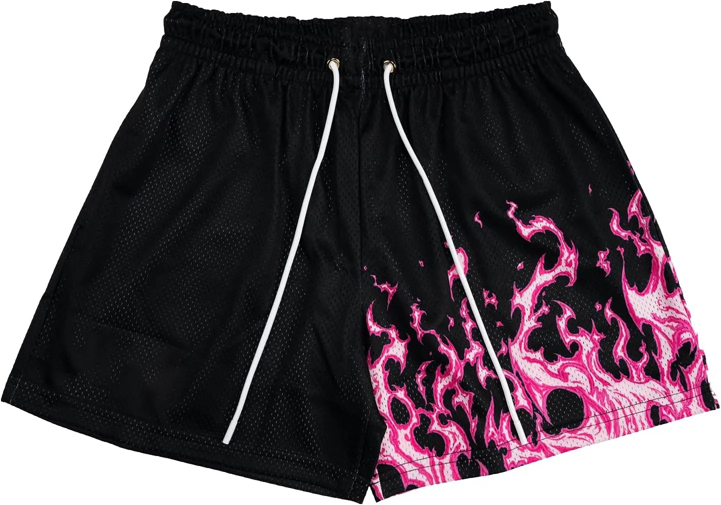 DIOTSR Mens Flame Graphic Shorts Workout Basketball Shorts Casual Cool Track Shorts Drawstring Waist
