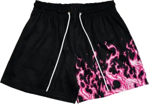 DIOTSR Mens Flame Graphic Shorts Workout Basketball Shorts Casual Cool Track Shorts Drawstring Waist