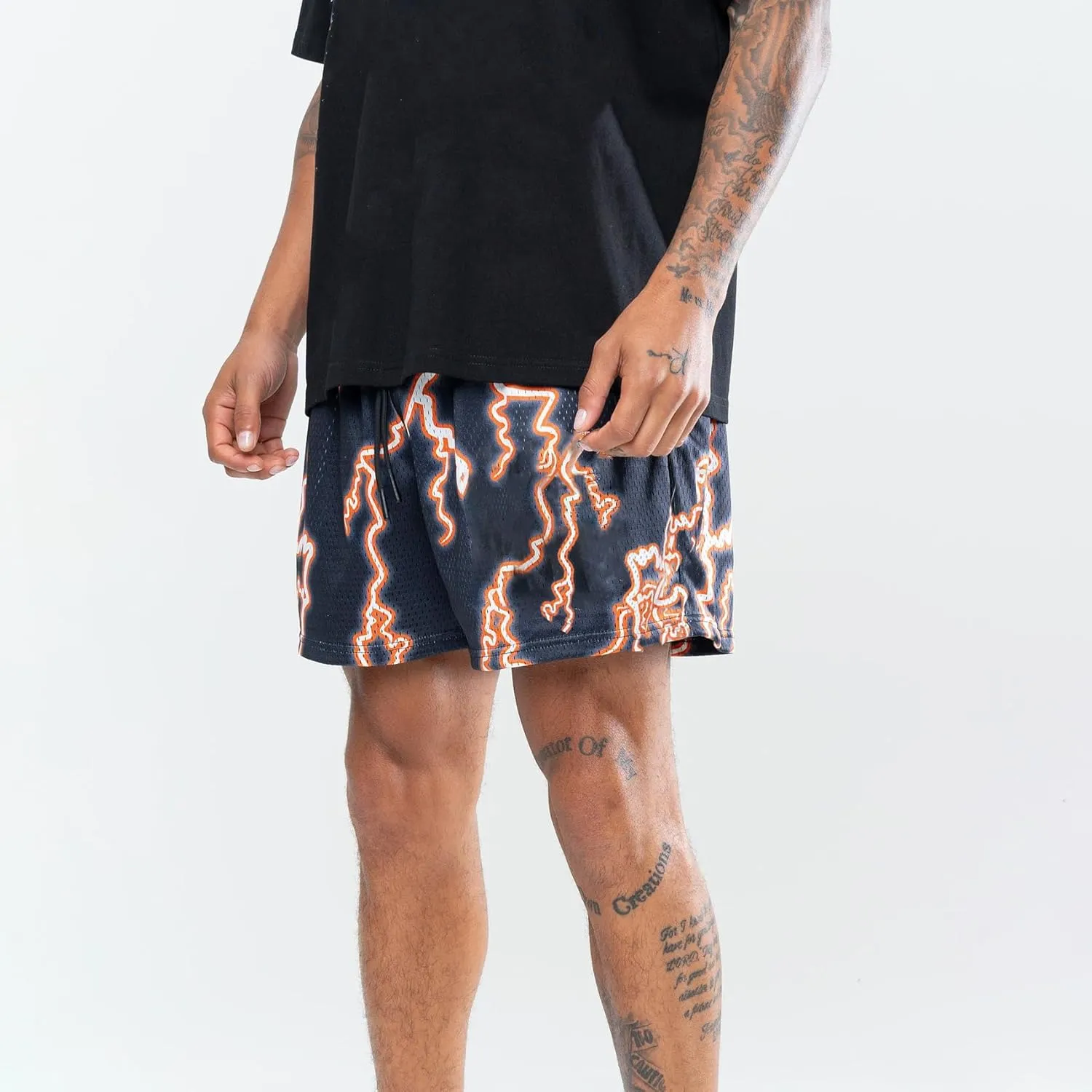 DIOTSR Mens Graphic Shorts Summer Casual Flat Front Shorts Cool Streetwear Designer Shorts Drawstring