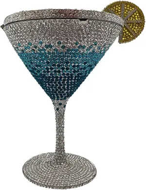DJBM Women Twinkling Rhinestone Clutch Purse Chic Fancy Cocktail Cup Handbag with Chain for Evening Banquet
