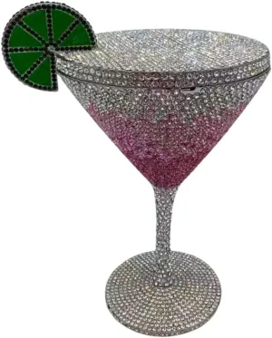 DJBM Women Twinkling Rhinestone Clutch Purse Chic Fancy Cocktail Cup Handbag with Chain for Evening Banquet