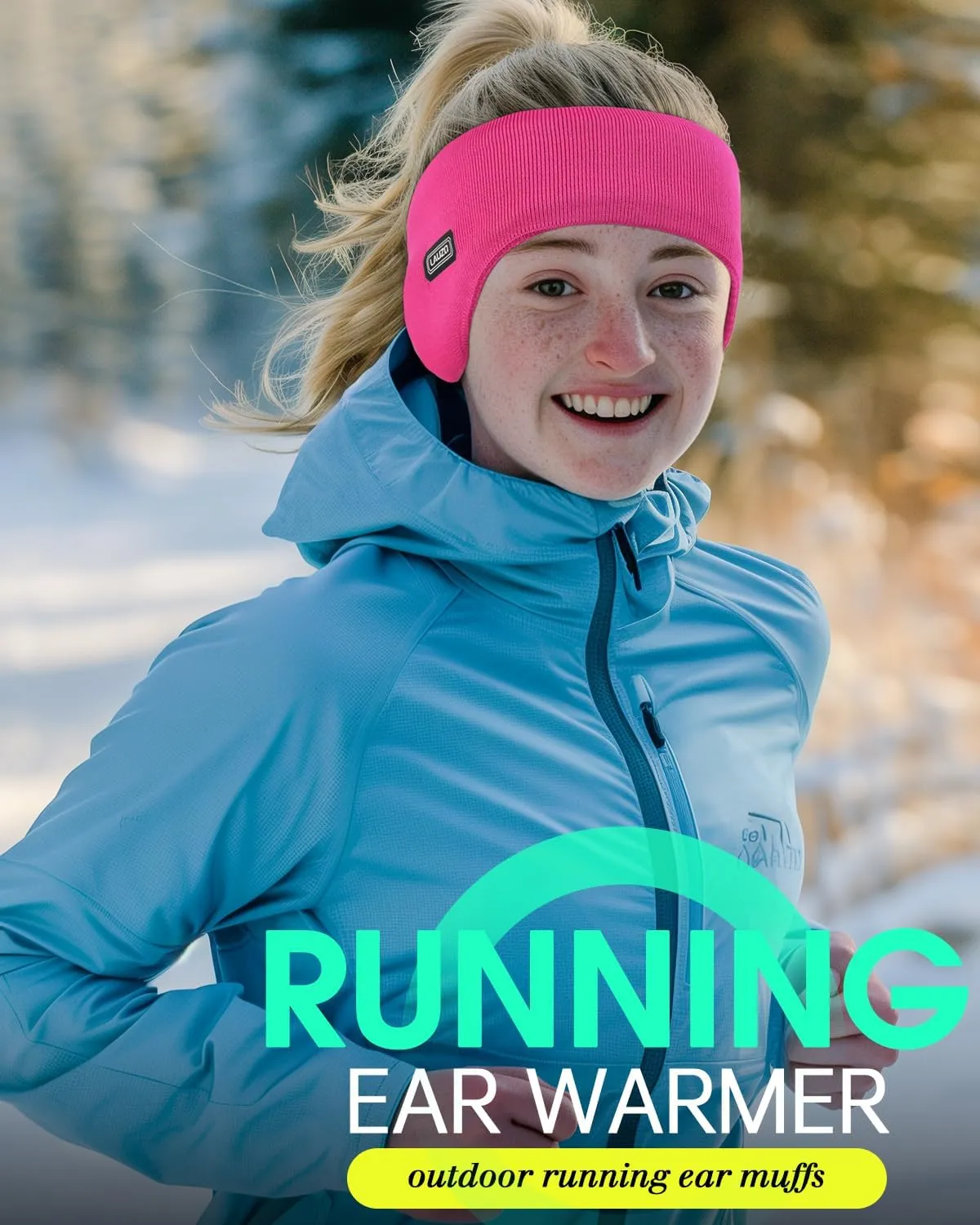 Double-Layer Ear Warmer Headband-Knit Fuzzy Lined Winter Ear Muff for Men Women Running Cycling Ear Covers